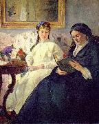 Berthe Morisot Portrait de Mme Morisot et de sa fille Mme Pontillon ou La lecture oil on canvas